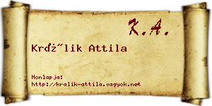 Králik Attila névjegykártya