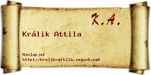 Králik Attila névjegykártya